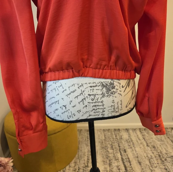 Karl Lagerfeld Vibrant Orange  Blouse,Long Sleeves, Size M. - Picture 7 of 14